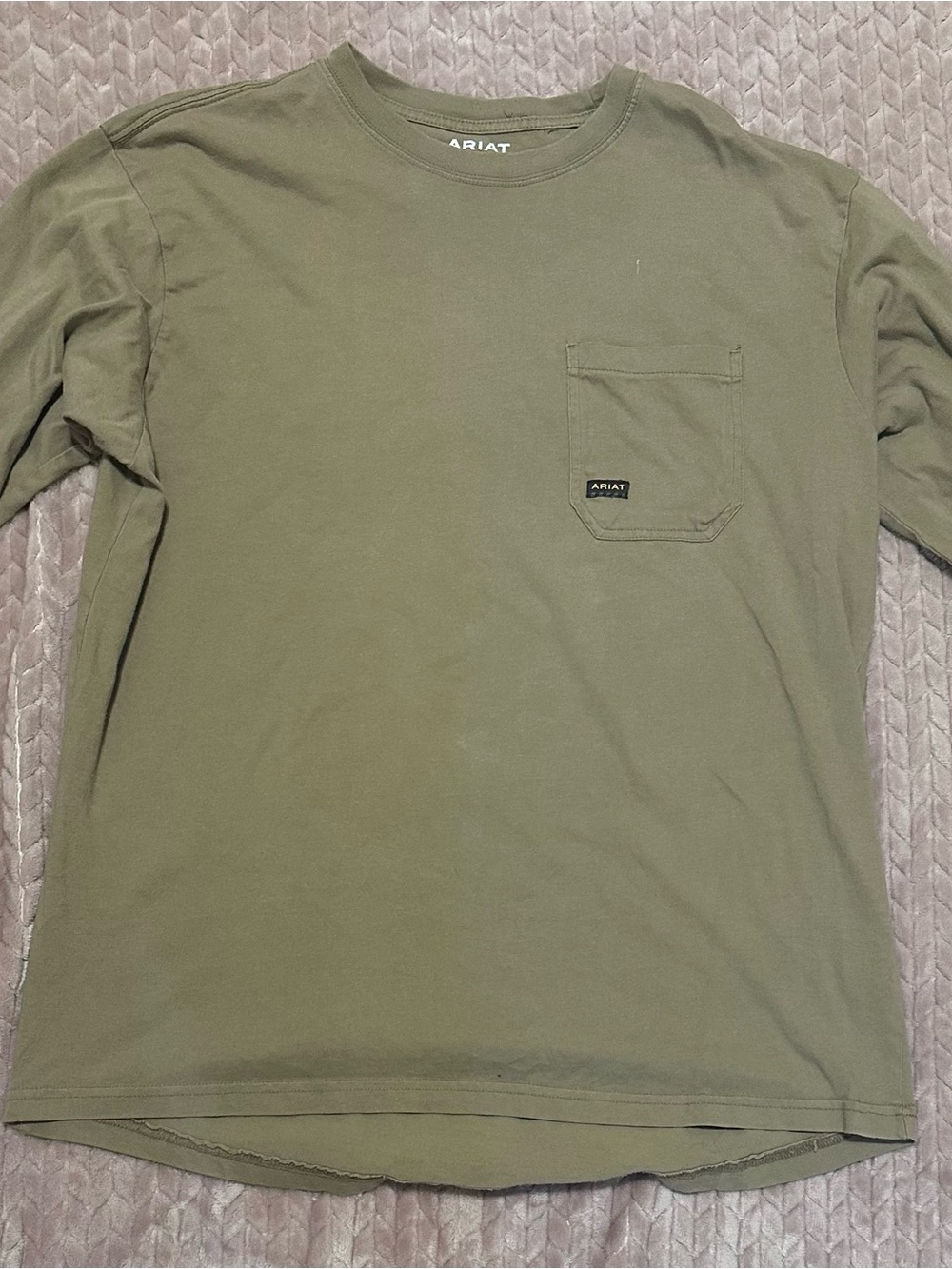 Ariat Men's Olive/Khaki Long Sleeve Pocket Tee